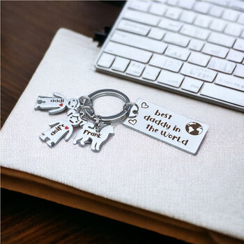 Best Daddy In The World Personalised Keyring, 2 of 6