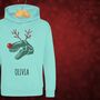 Rudolphasaurus Rex Dinosaur Personalised Kids Christmas Jumper Hoodie, thumbnail 4 of 12