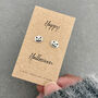 Silver Pumpkin Earrings. Happy Halloween Gift, thumbnail 2 of 4