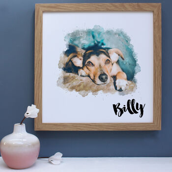 Personalised Watercolour Pet Portrait Framed Print, 6 of 10