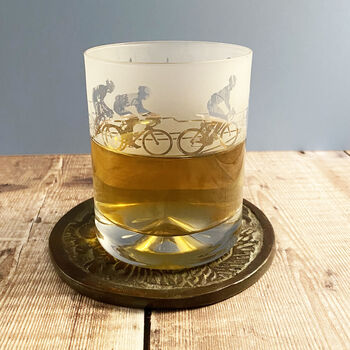 Cyclist's Etched Glass Tumbler, 2 of 6