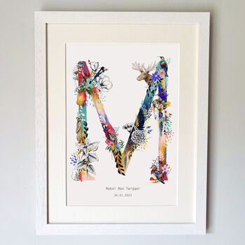 Personalised J To S Bright Wildlife Letter Print, 5 of 12