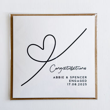 Personalised Sweeping Heart Engagement Card, 6 of 8