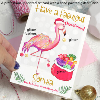 Personalised Flamingo Relation Christmas Card, 3 of 5