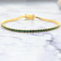 Emerald Gemstone Gold Vermeil Plated Tennis Bracelet, thumbnail 1 of 9