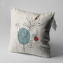 Abstract Face Pattern On Cushion Cover With Leaves, thumbnail 3 of 7