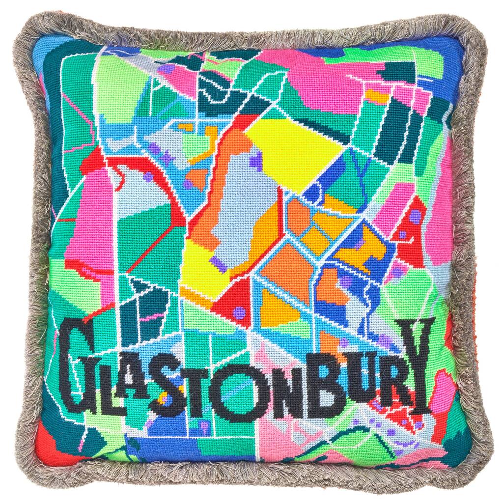 Glastonbury Map Tapestry Kit By Hannah Bass Needlepoint 