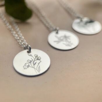 Birth Flower Pendant Necklace, 4 of 5