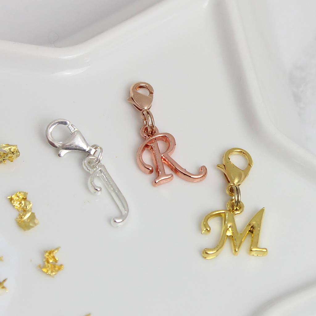 Rose Gold, Gold Or Silver Letter Clipon Charm By Bish Bosh Becca ...