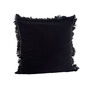Black Velvet Frayed Cushion Cover, thumbnail 1 of 2
