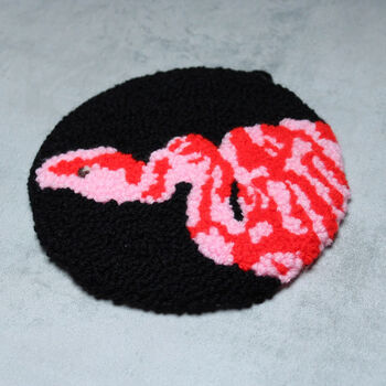 Pink And Red Snake Punch Needle Wall Art Hang, 2 of 3