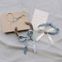Lucky Silver Sixpence Blue And Ivory Wedding Garter, thumbnail 3 of 5