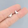 Crow Bird Stud Earrings In Sterling Silver, thumbnail 2 of 11