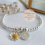 Sterling Silver Personalised Daisy Flower Charm Stretch Bracelet, thumbnail 1 of 5