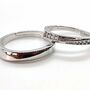 Silver Plated Couple Promise Band Zircon Unisex Rings, thumbnail 5 of 5
