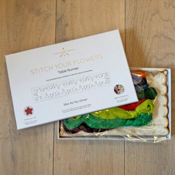 Stitch Your Flowers Table Runner Embroidery Kit, 6 of 12