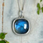 Natural Labradorite Necklace In Solid Sterling Silver, thumbnail 1 of 3