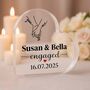 Personalised Engaged Acrylic Heart Plaque With Dates, thumbnail 5 of 12