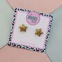 Star Glitter Resin Stud Earrings Silver, Gold And Pink, thumbnail 2 of 12