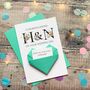 Personalised Wedding Day Card, Origami Heart Hidden Message, Floral Initials, Congratulations Card, thumbnail 5 of 10