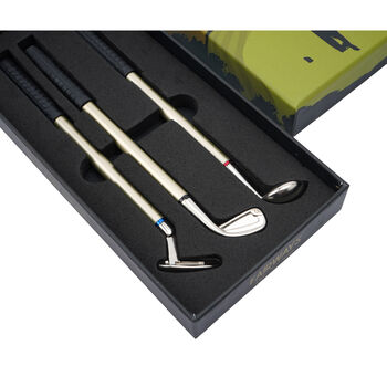 Set Of Three Fairways Golf Club Pens In Gift Box, 6 of 8