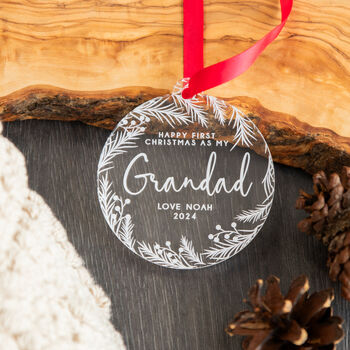 New Grandad Custom Keepsake Ornament, 4 of 5