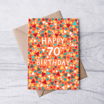 70th Birthday Card For Men, Geometric 70th Card, For Him, 2 of 2