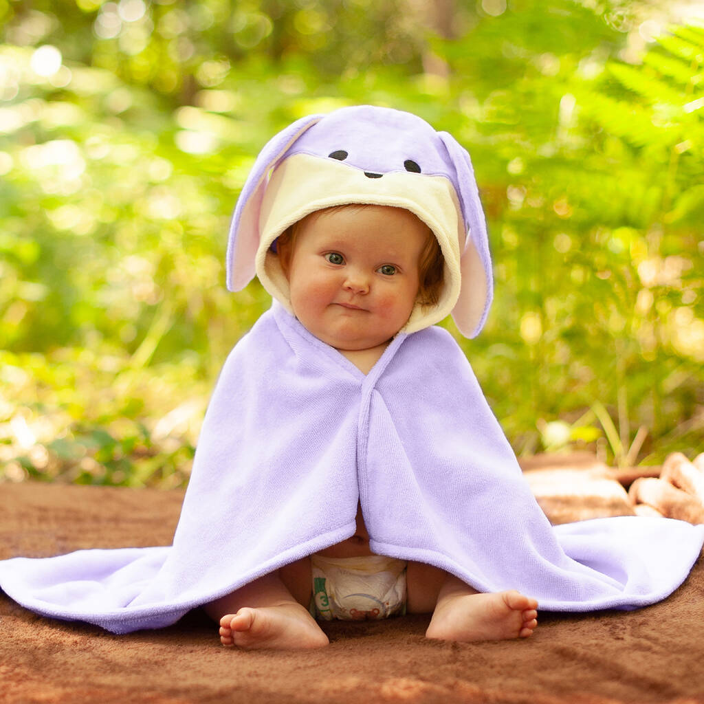 Personalised Lavender Bunny Baby Towel By Bathing Bunnies