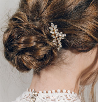 Vintage Style Swarovski Crystal Wedding Hair Comb Luna, 6 of 12