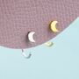 Sterilng Silver Tiny Crescent Moon Huggie Hoop Earrings, thumbnail 1 of 12
