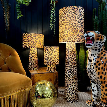 Portable Velvet Luxe Leopard Print Lamps, 3 of 9