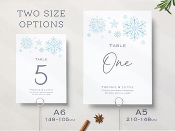 Wedding Table Numbers Winter Snowflake, 3 of 3