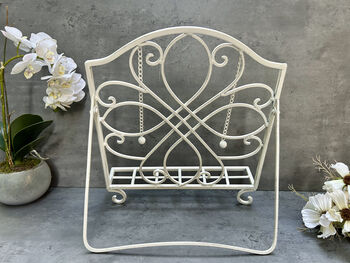 34cm White Distressed Metal Cookbook And Recipe Stand, 6 of 12