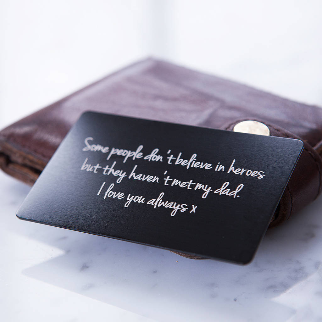 personalised message wallet keepsake card by clouds and currents