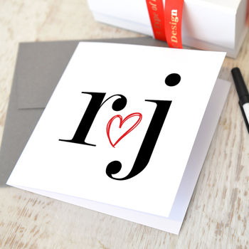 Personalised Initials Love Heart Card, 2 of 2