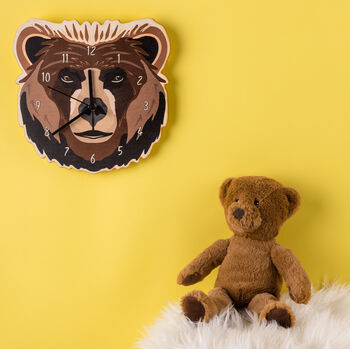 Bear Wooden Bedroom Wall Clock, 3 of 4