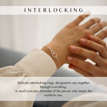 Best Friends Gift, Set Of Two Matching Interlocking Sterling Silver Bracelets, 2 of 8