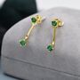 Sterling Silver Double Emerald Green Cz Ear Jacket, thumbnail 5 of 11