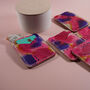 Pocket Wallet Hand Painted Leather Card Wallet Blush, thumbnail 4 of 9