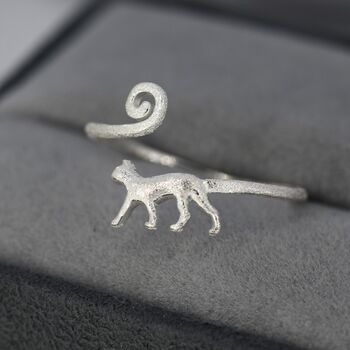Adjustable Cat Ring In Sterling Silver, 6 of 10