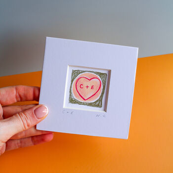 Personalised Love Hearts Mini Art Print, 2 of 9