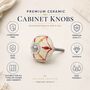 Red And Yellow Round Shaped Ceramic Drawer Knob, thumbnail 7 of 8
