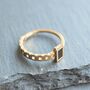 Black Gemstone Ring 18ct Gold Asymmetrical Ring, thumbnail 4 of 6