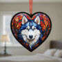 Husky Stained Glass Effect Heart Suncatcher, thumbnail 4 of 5