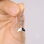 Sterling Silver Whale Tail Drop Dangle Hook Earrings, thumbnail 4 of 10