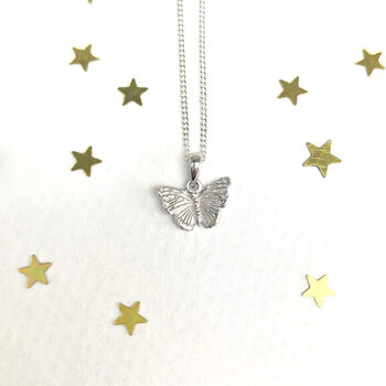 Sterling Silver Dainty Butterfly Necklace, 3 of 8