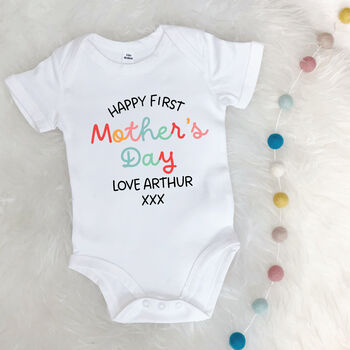Personalised Happy First Mother's Day Bright Babygrow, 3 of 9