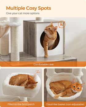 Modern Cat Tree With Litter Box Enclosure And Condo, 11 of 12