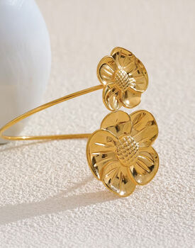 Posie Bracelet/Arm Cuff 18k Gold Plated Titanium, Tarnish Free, Hypoallergenic + Waterproof, 2 of 9
