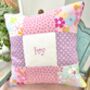 Bright Pink And Purple Name Cushion, thumbnail 2 of 3